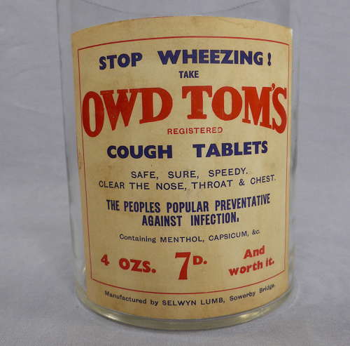 Owd Tom's cough tablets jar