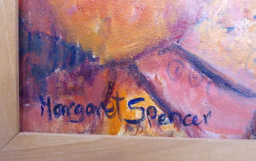 Signed abstract painting of Alice Springs, Australia