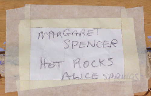 Signed abstract painting of Alice Springs, Australia