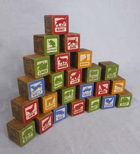 Children's wooden building blocks