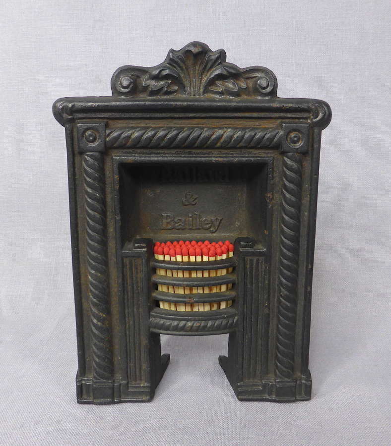 Miniature fireplace match holder & strike