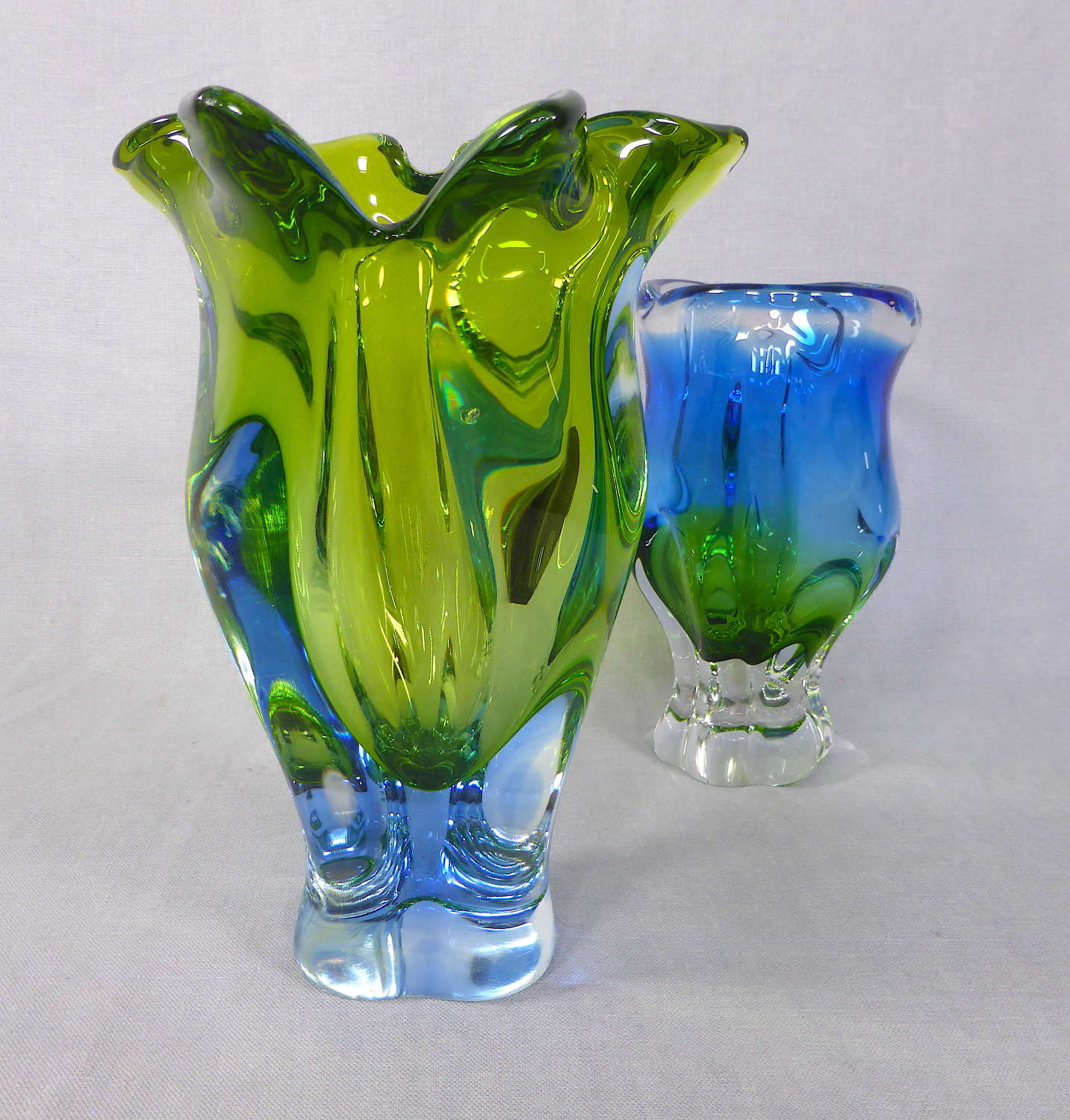 Czech Chřibská art glass vase by Josef Hospodska
