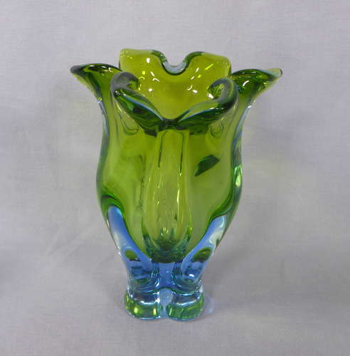 Czech Chřibská art glass vase by Josef Hospodska