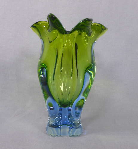 Czech Chřibská art glass vase by Josef Hospodska