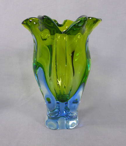 Czech Chřibská art glass vase by Josef Hospodska