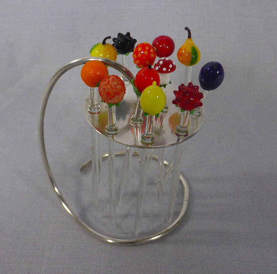 Glass fruits cocktail sticks
