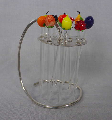 Glass fruits cocktail sticks