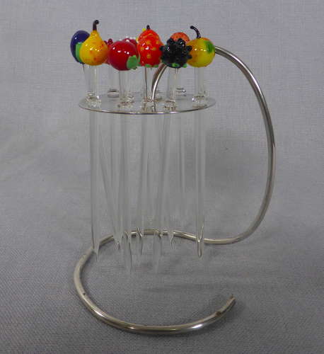 Glass fruits cocktail sticks