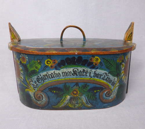 Norwegian folk art Os bentwood box 1885