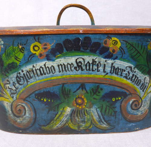 Norwegian folk art Os bentwood box 1885