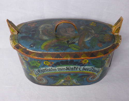 Norwegian folk art Os bentwood box 1885