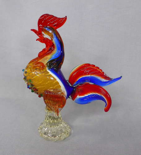 Bejewelled Murano Glass Cockerel