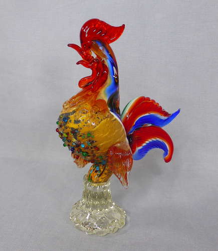 Bejewelled Murano Glass Cockerel