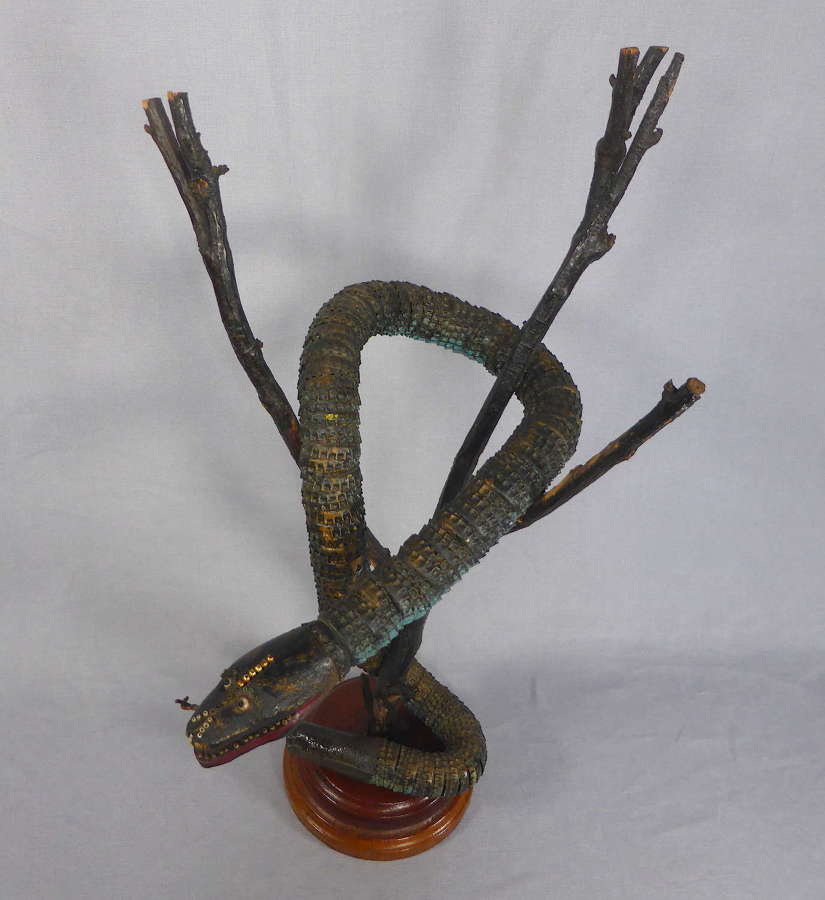 Tramp Art Bottle Cap Snake