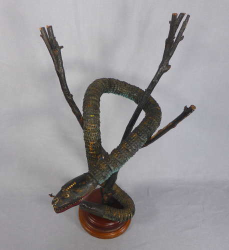 Tramp Art Bottle Cap Snake