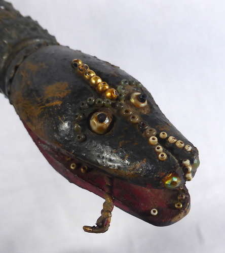 Tramp Art Bottle Cap Snake
