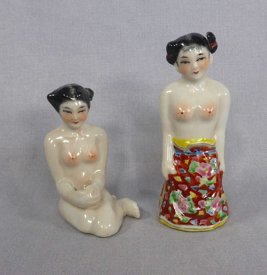 Pair of Chinese Naked Lady Scent Bottles