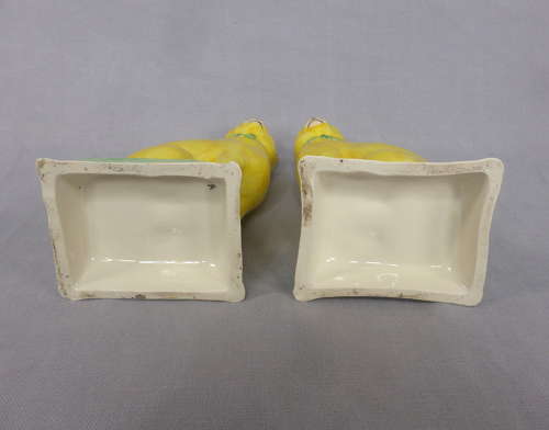 Pair of Yellow Staffordshire Cats