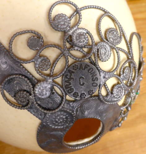 Filigree Decorated Ostrich Egg by Afonso Graça