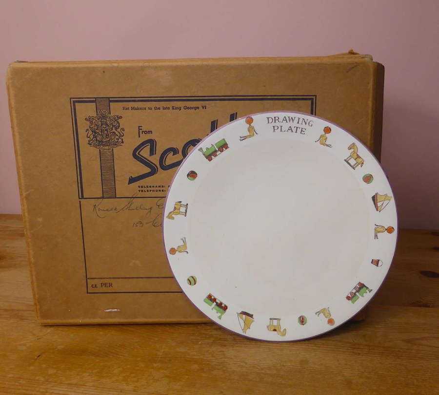 Unusual 1920s Child's Drawing Plate