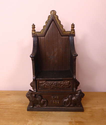 Queen Elizabeth II Coronation Chair Money Box