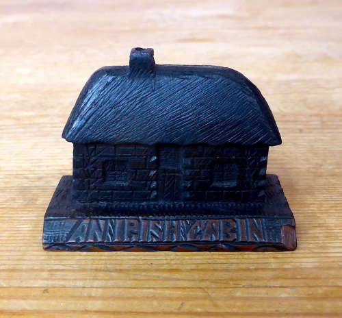 Victorian Bog Oak Carved Irish Cabin