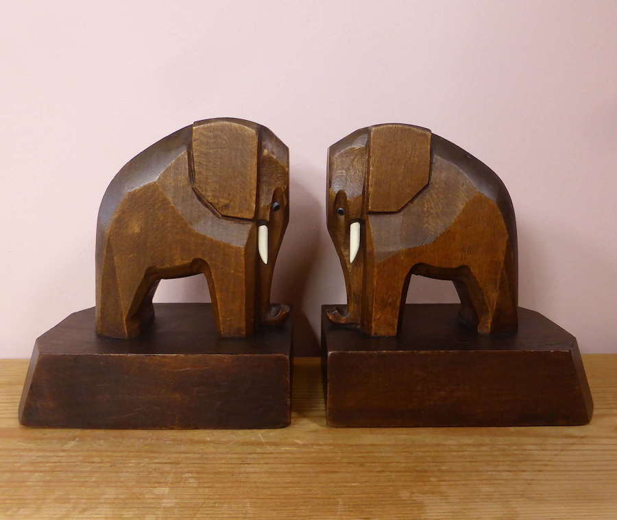 Pair of Art Deco Elephant Bookends