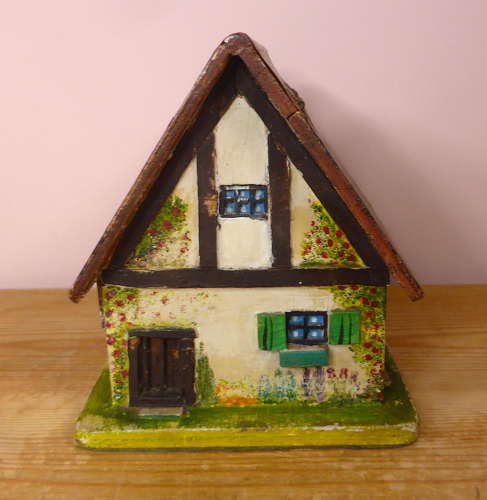 Folk Art Cottage Moneybox