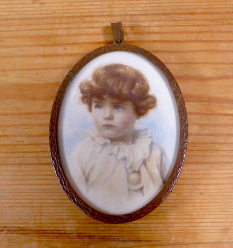 Charming Edwardian Water Colour Portrait Miniature