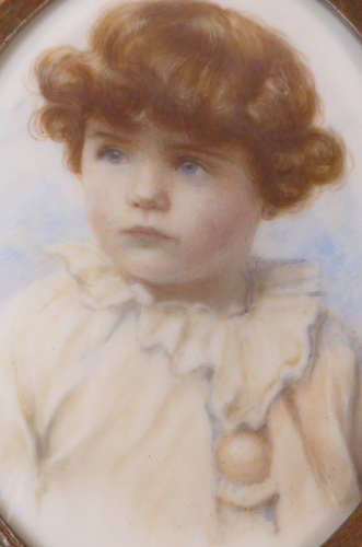 Charming Edwardian Water Colour Portrait Miniature