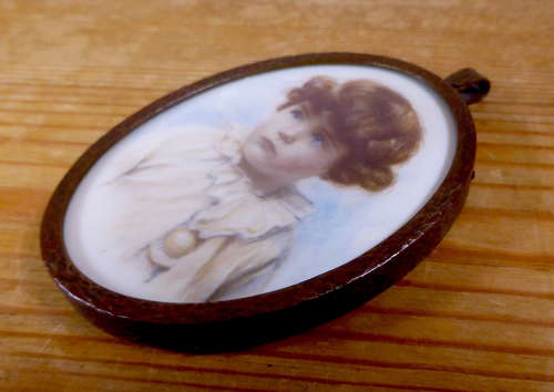 Charming Edwardian Water Colour Portrait Miniature